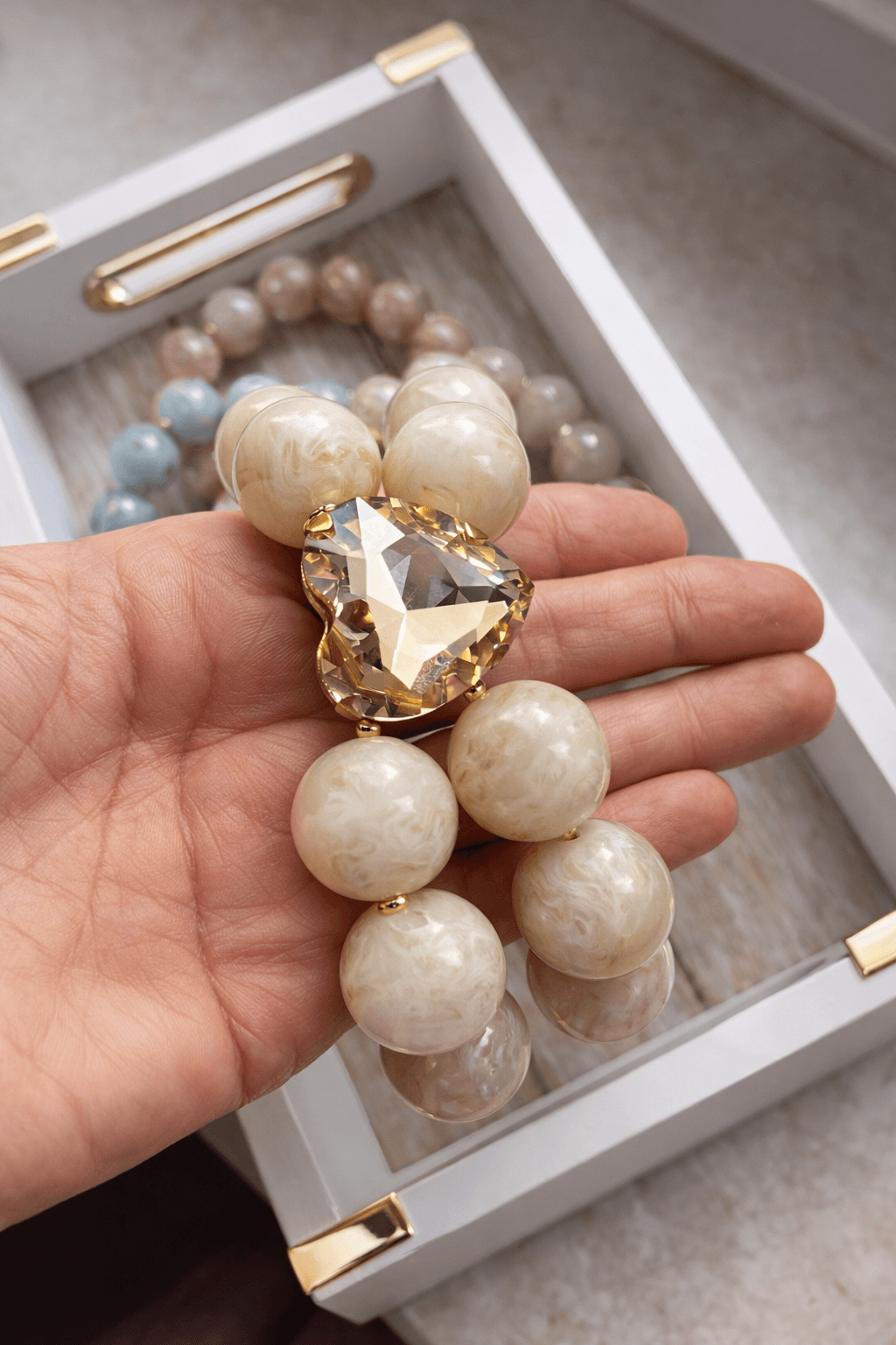 Soft Marble Heart Glow Set