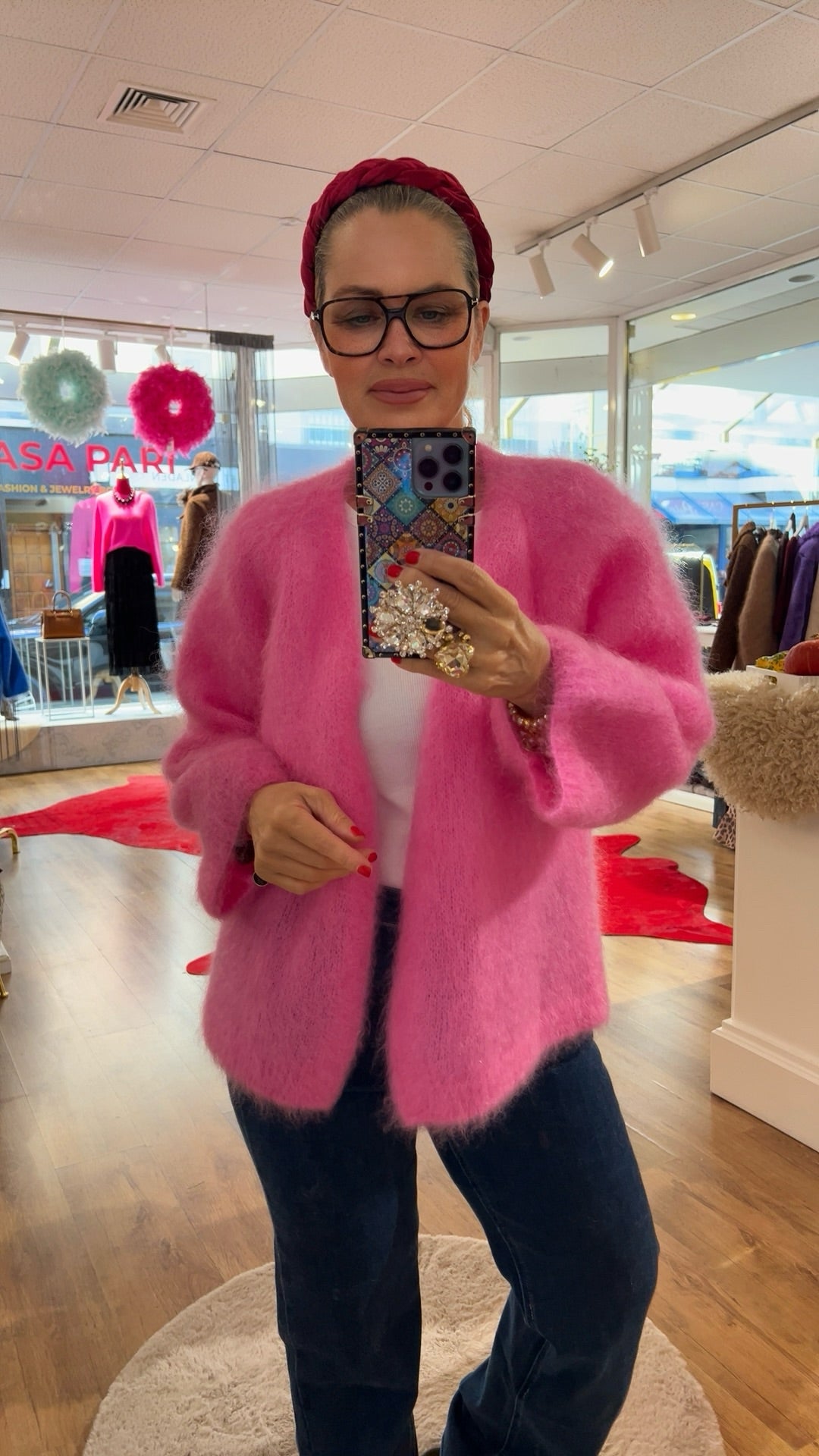 Kid Mohair Strickjacke Bubble Pink