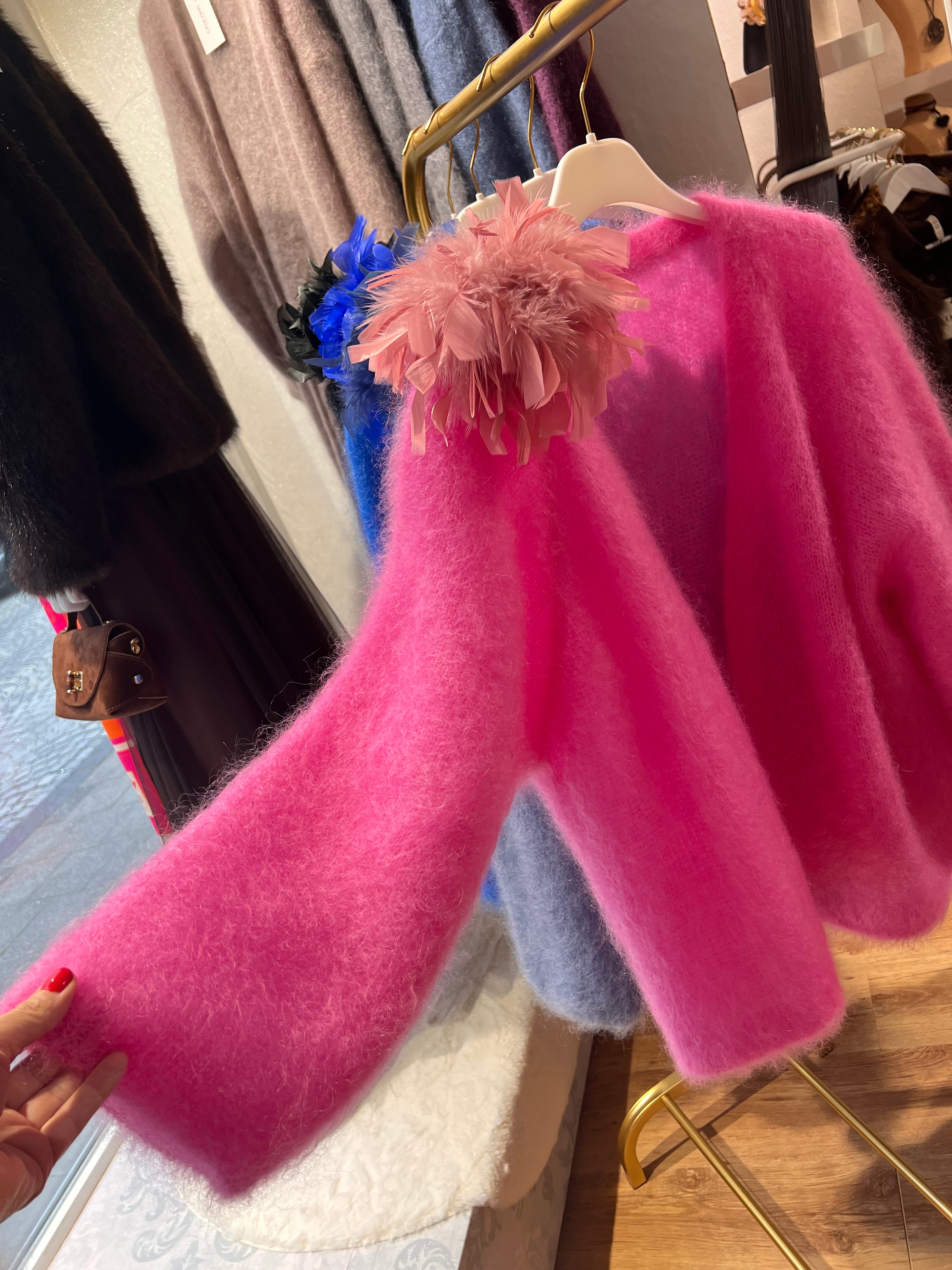 Kid Mohair Strickjacke Bubble Pink