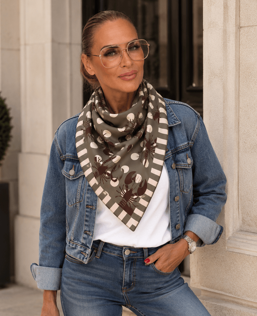 LOBSTER LOVE – Viskose-Tuch