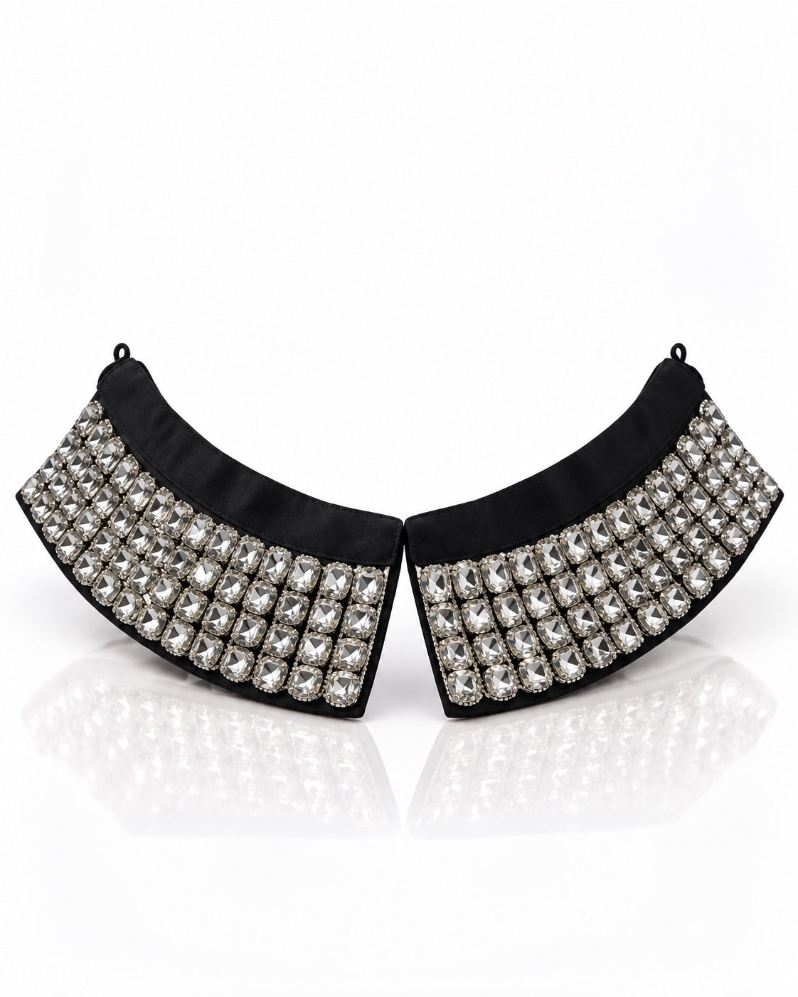 Crystal Collar Halsmanschette aus schwarzem Stoff mit Kristallsteinen