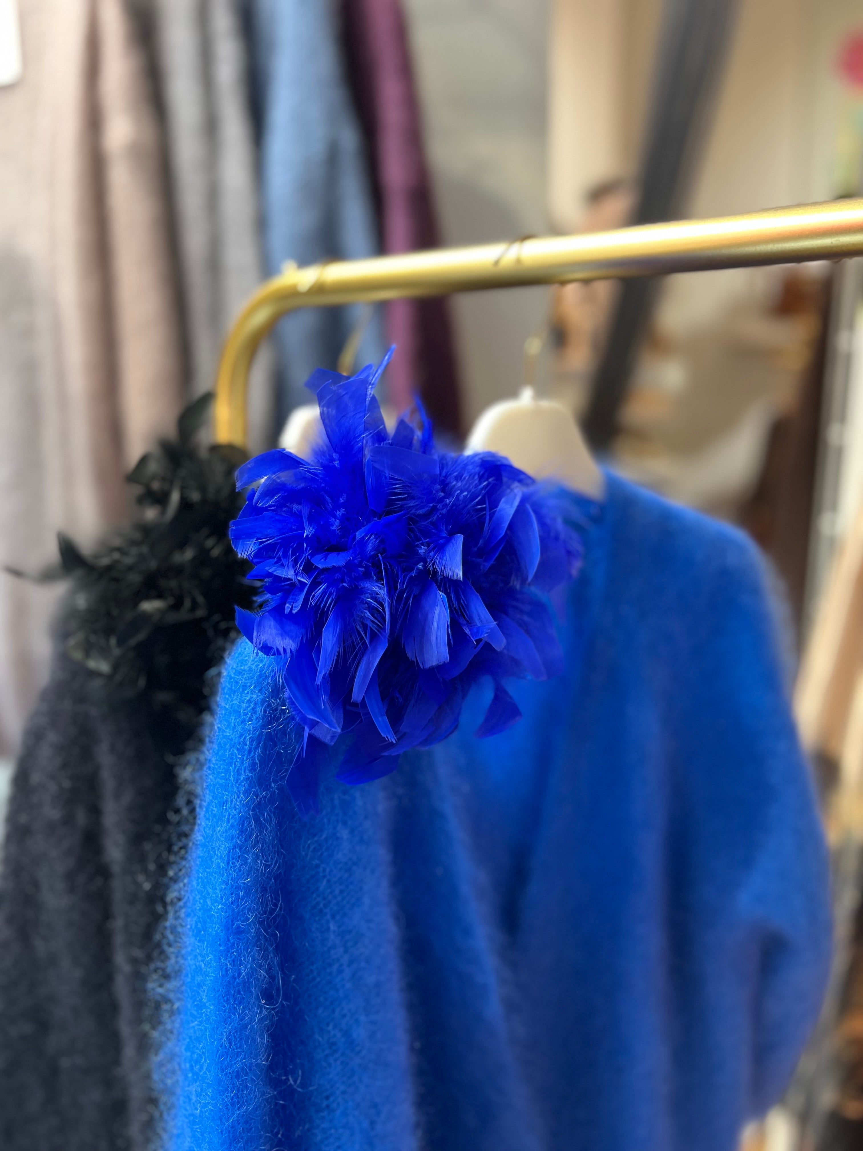 Kid Mohair Strickjacke Electric Blue