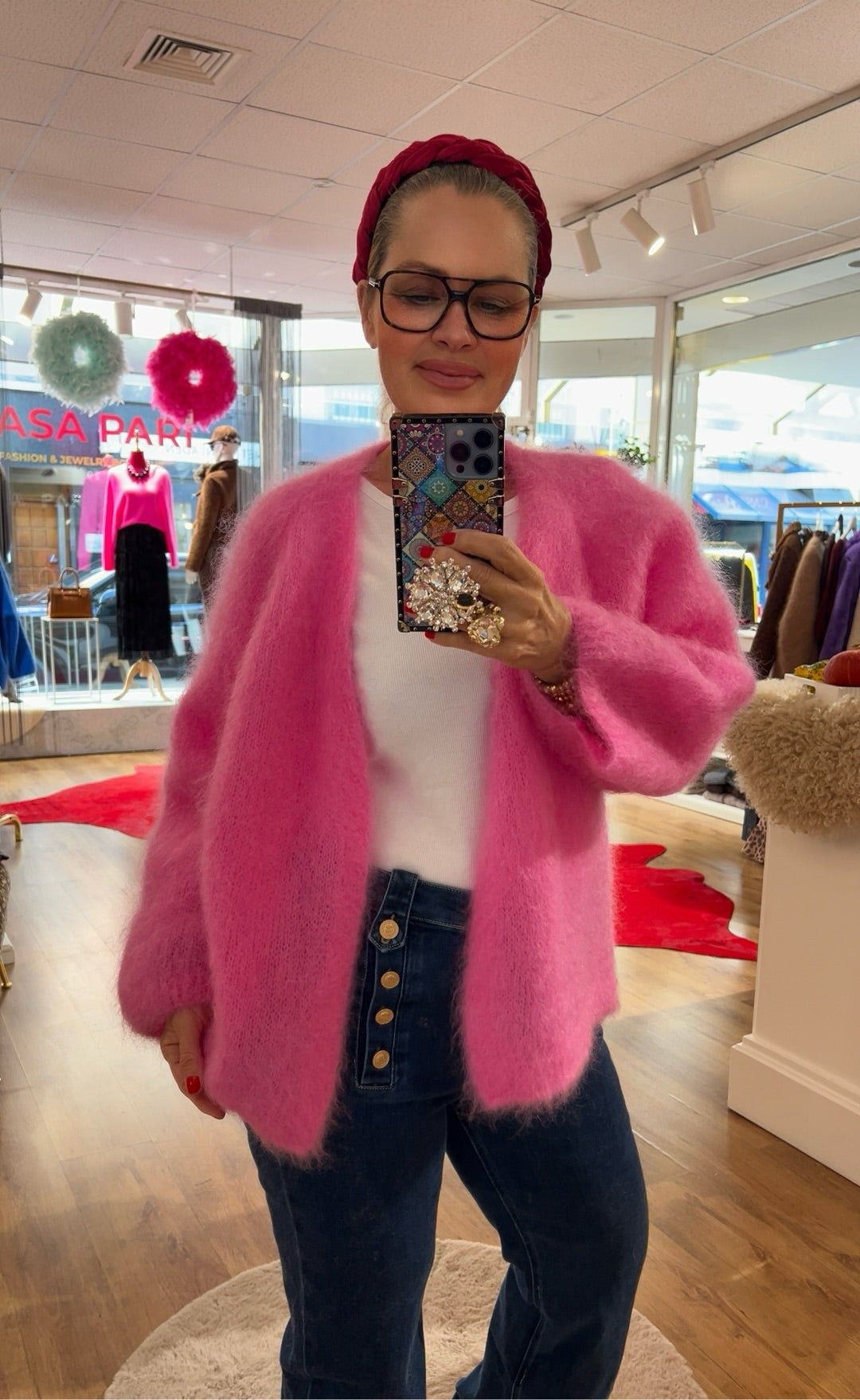 Kid Mohair Strickjacke Bubble Pink