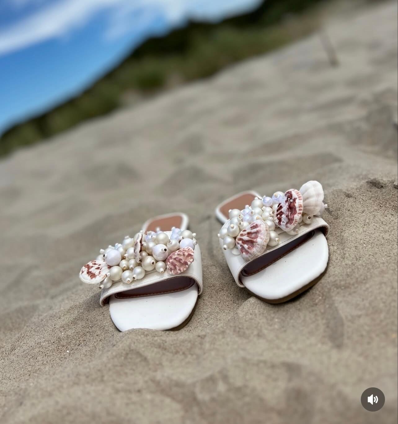 Seaside Pearl Muschel Sandalen