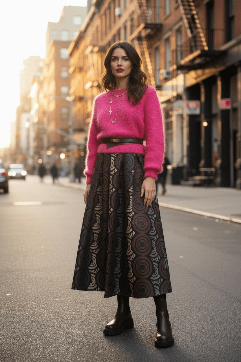 Kid Mohair Pullover Hot Pink