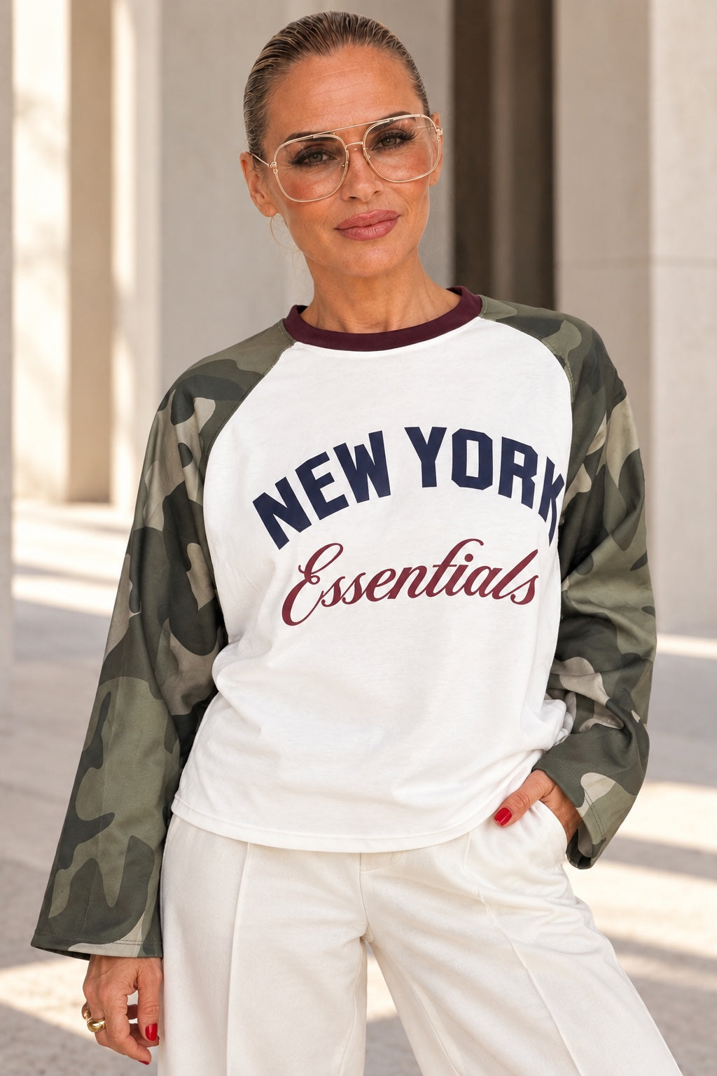 New York Essentials Camouflage Shirt am Model