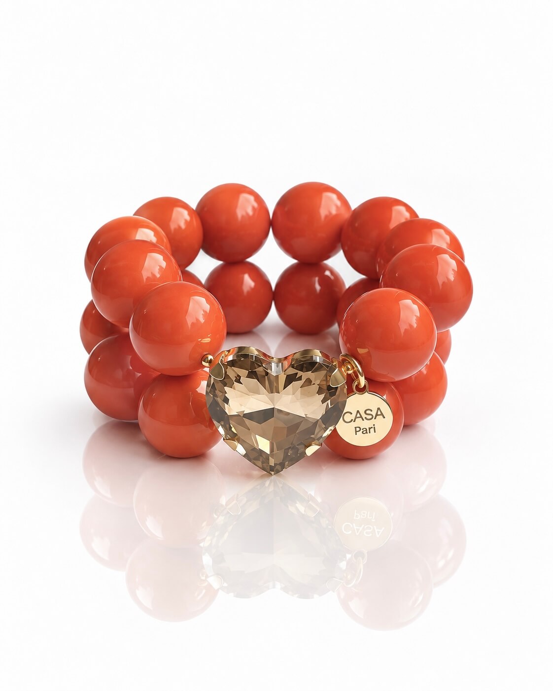 Silk Affair - Crystal Heart Amber Coral