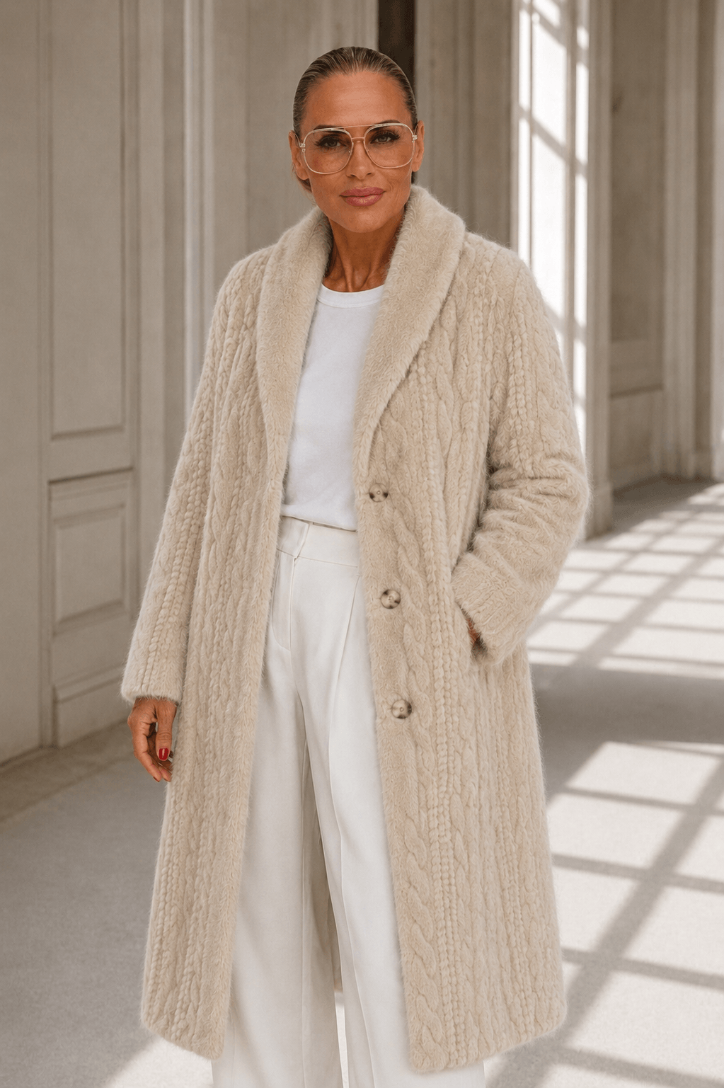 The Milano Fur Coat Creamy