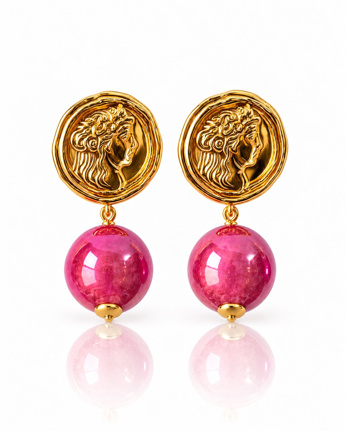 Roma Pearly Cosmic Pink Ohrringe von Casa Pari