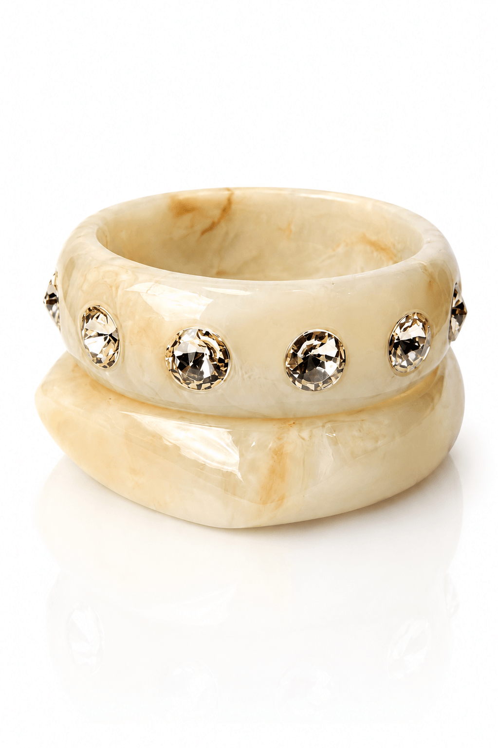 Creamy Marble Armreif Bangle Set