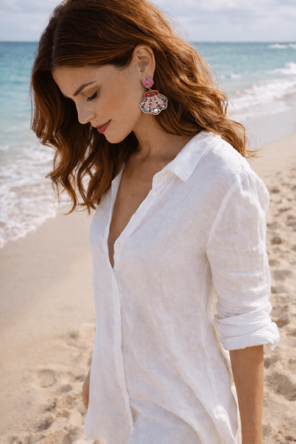 Pearl Glow Shell Stecker Ohrringe