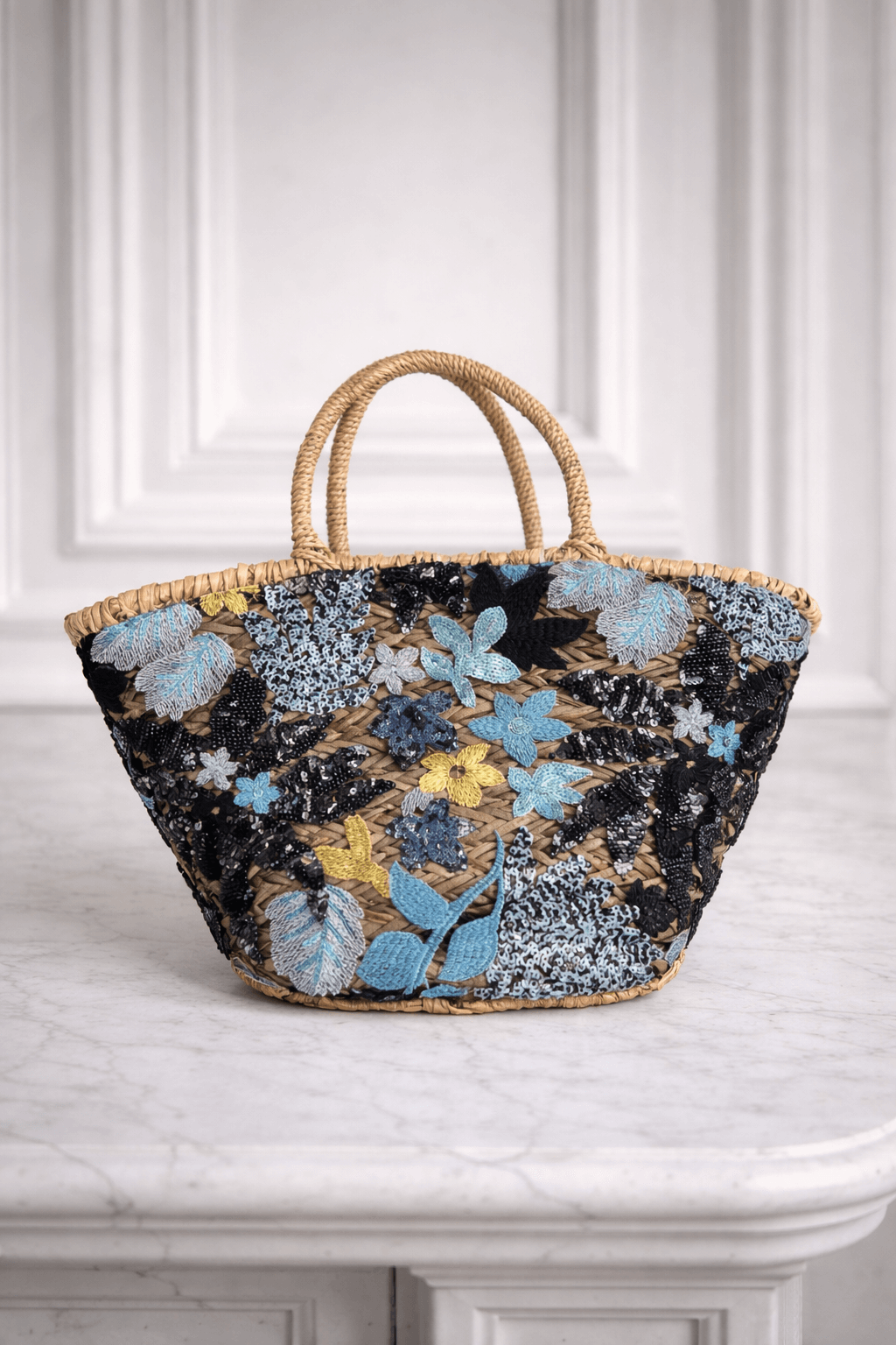 Summer Bloom Basttasche - Ocean Night