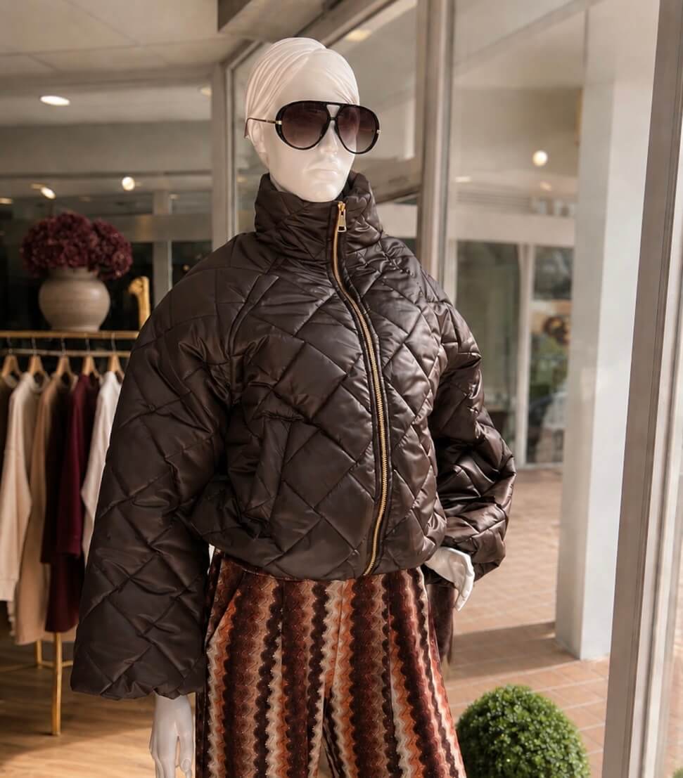 Mila Stepp-Bomber Jacke Chocolate