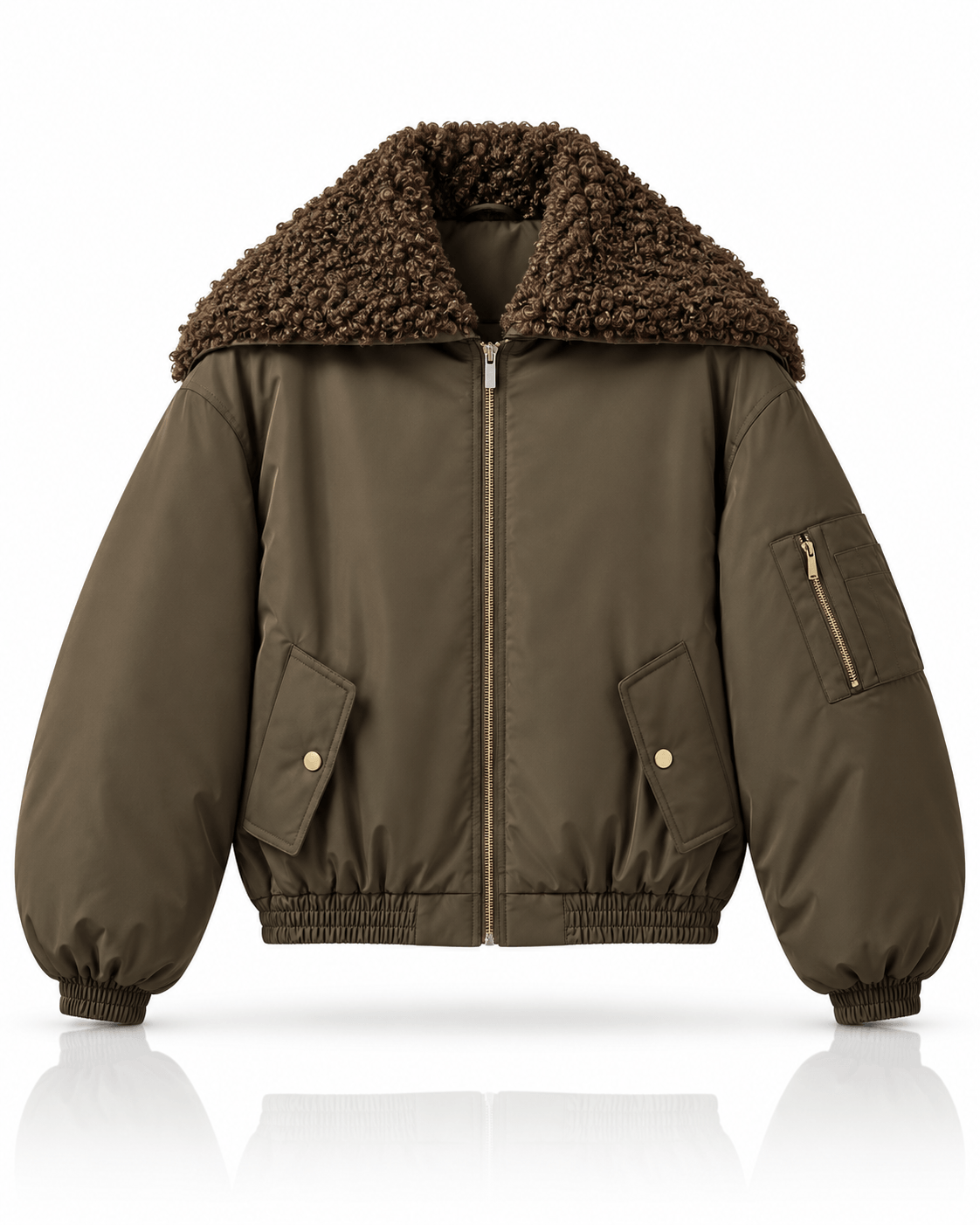 The Aviator Bomber Jacket – Olive Brown
