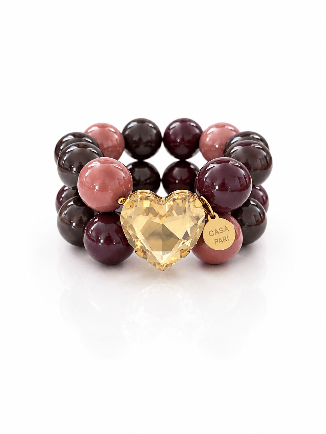 Crystal Heart Burgundy Praliné