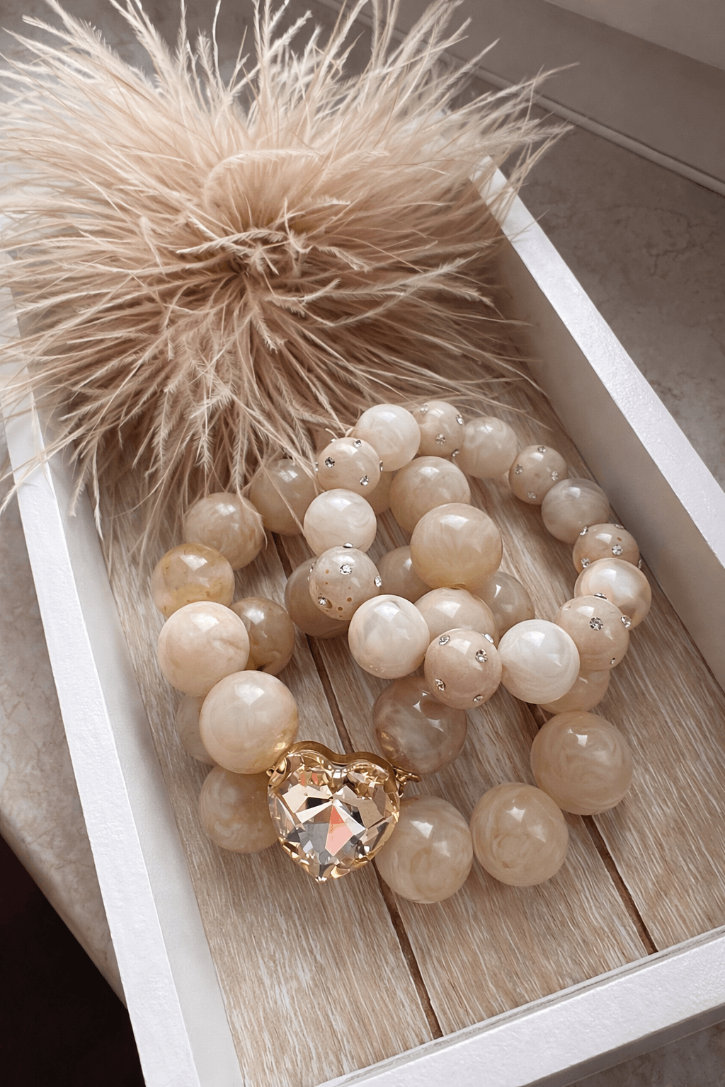 Soft Marble Heart Glow Set