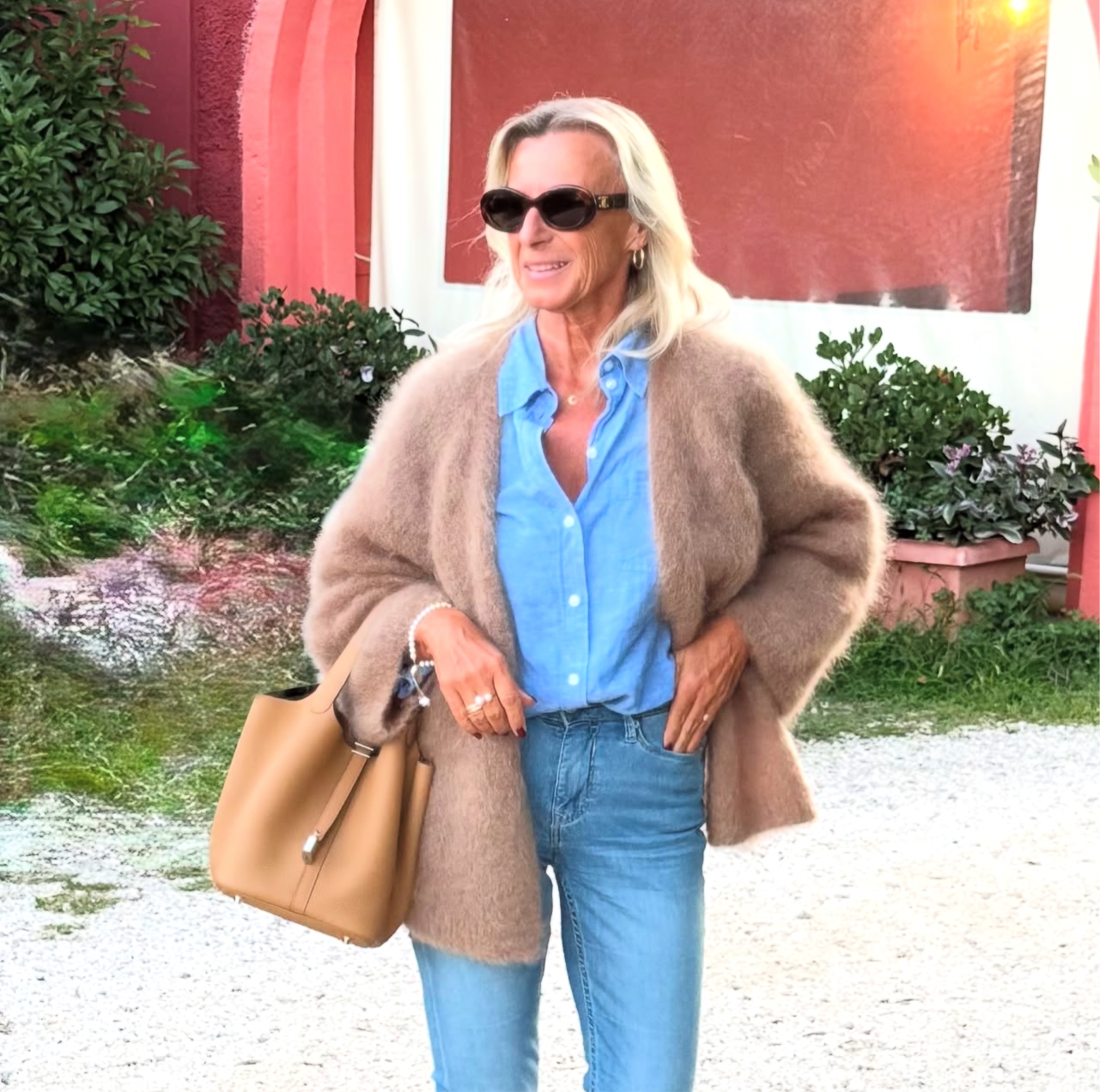 Kid Mohair Strickjacke Caramelo