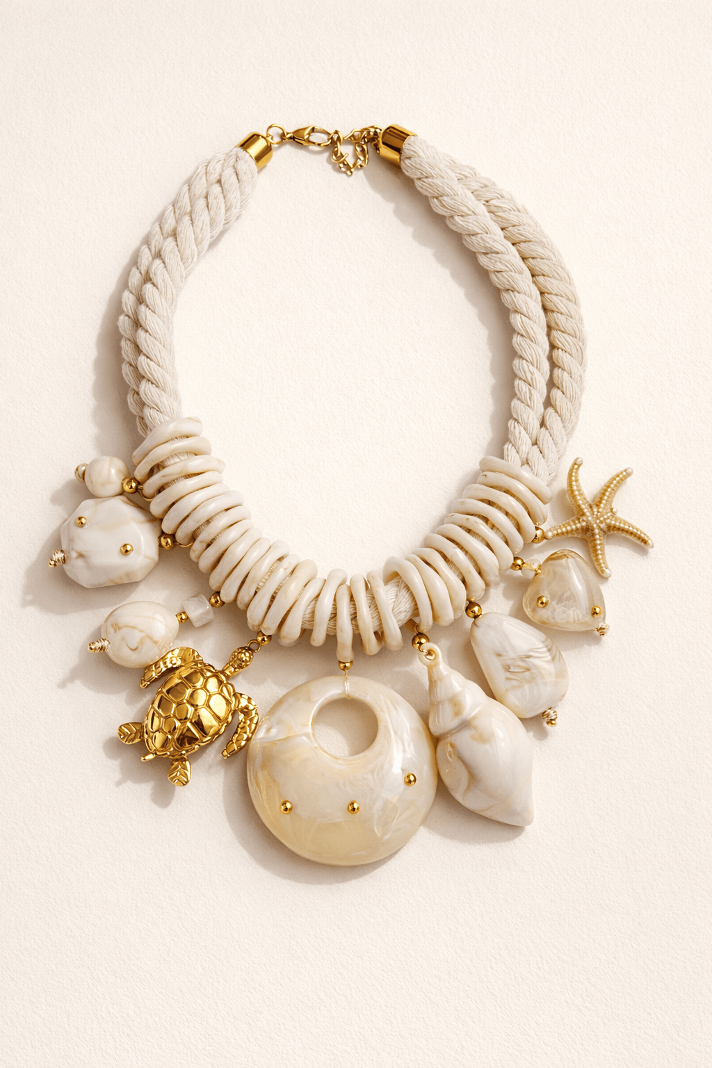 Marble Coast Shell Statement Kette