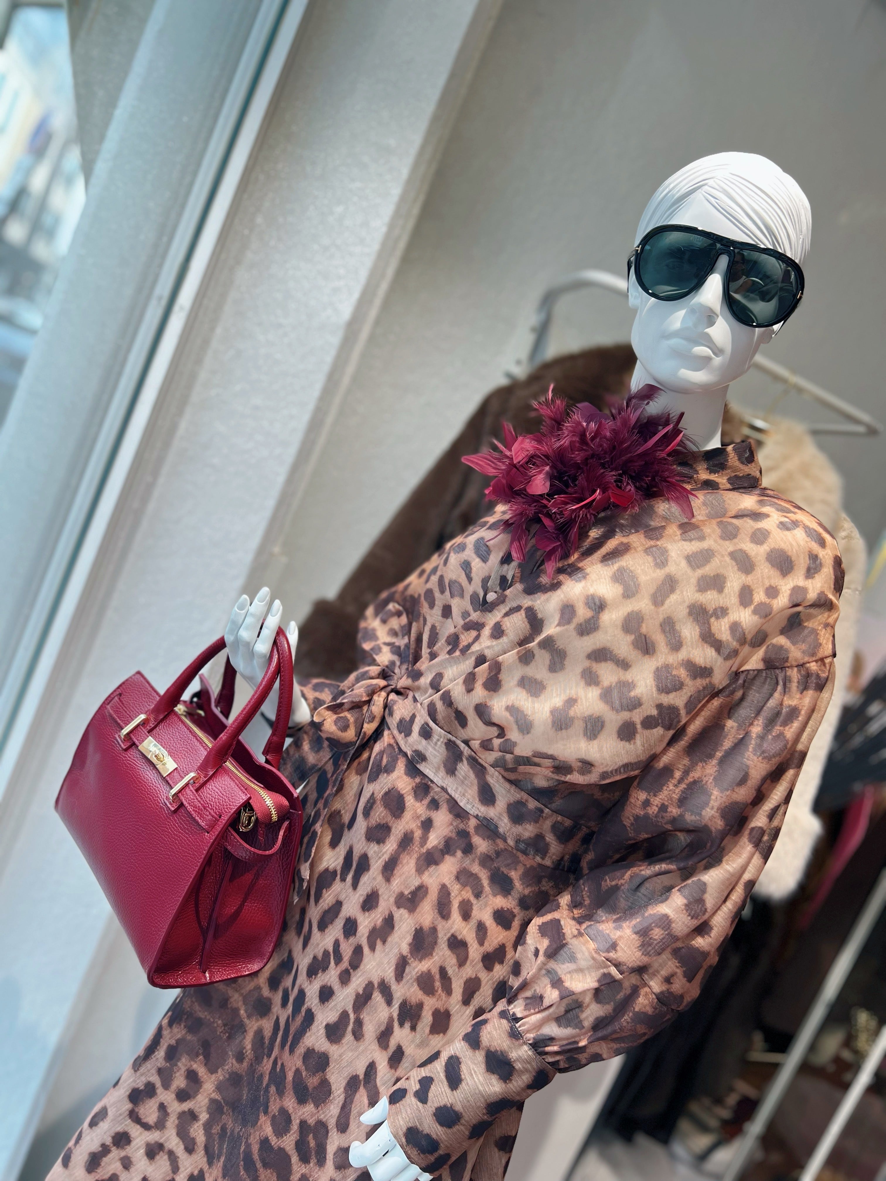 Federbrosche Autumn Plume Burgundy