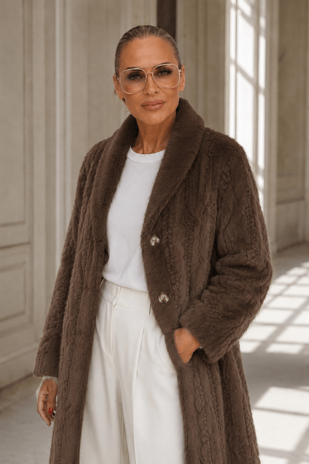 The Milano Fur Coat Taupe