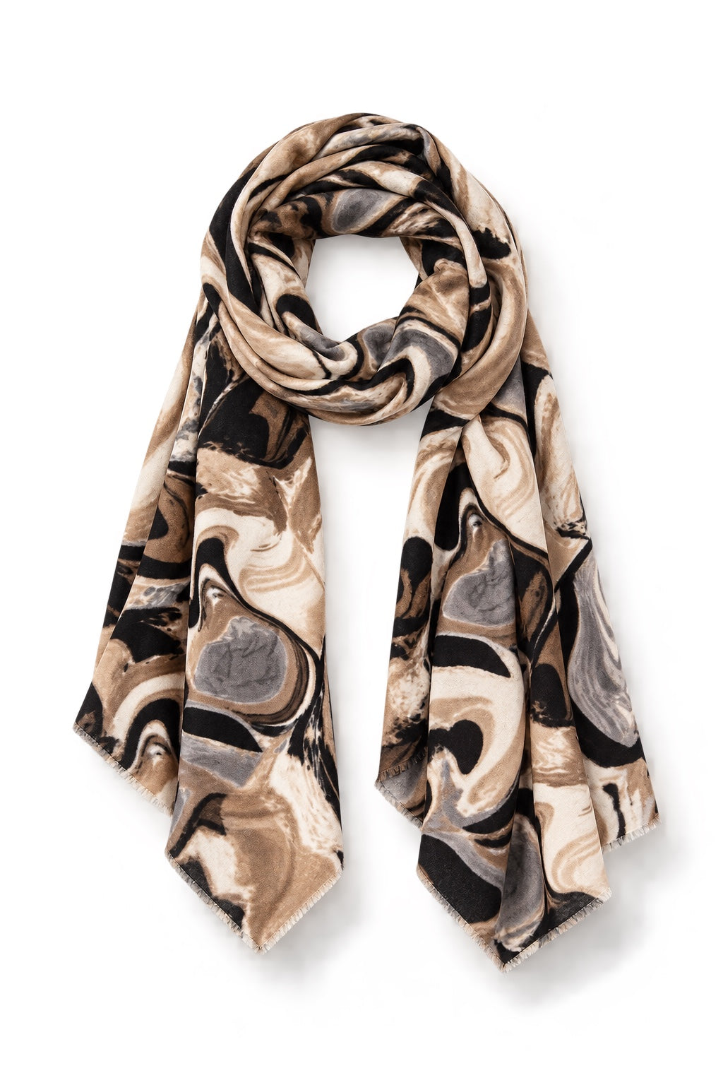 Marble Statement Oversized Schal mit abstraktem Marmormuster als Freisteller